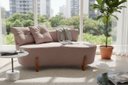 Ver imagem 2 de Namoradeira Sofá Feijão Luna 130cm Orgânica Suede Capuccino