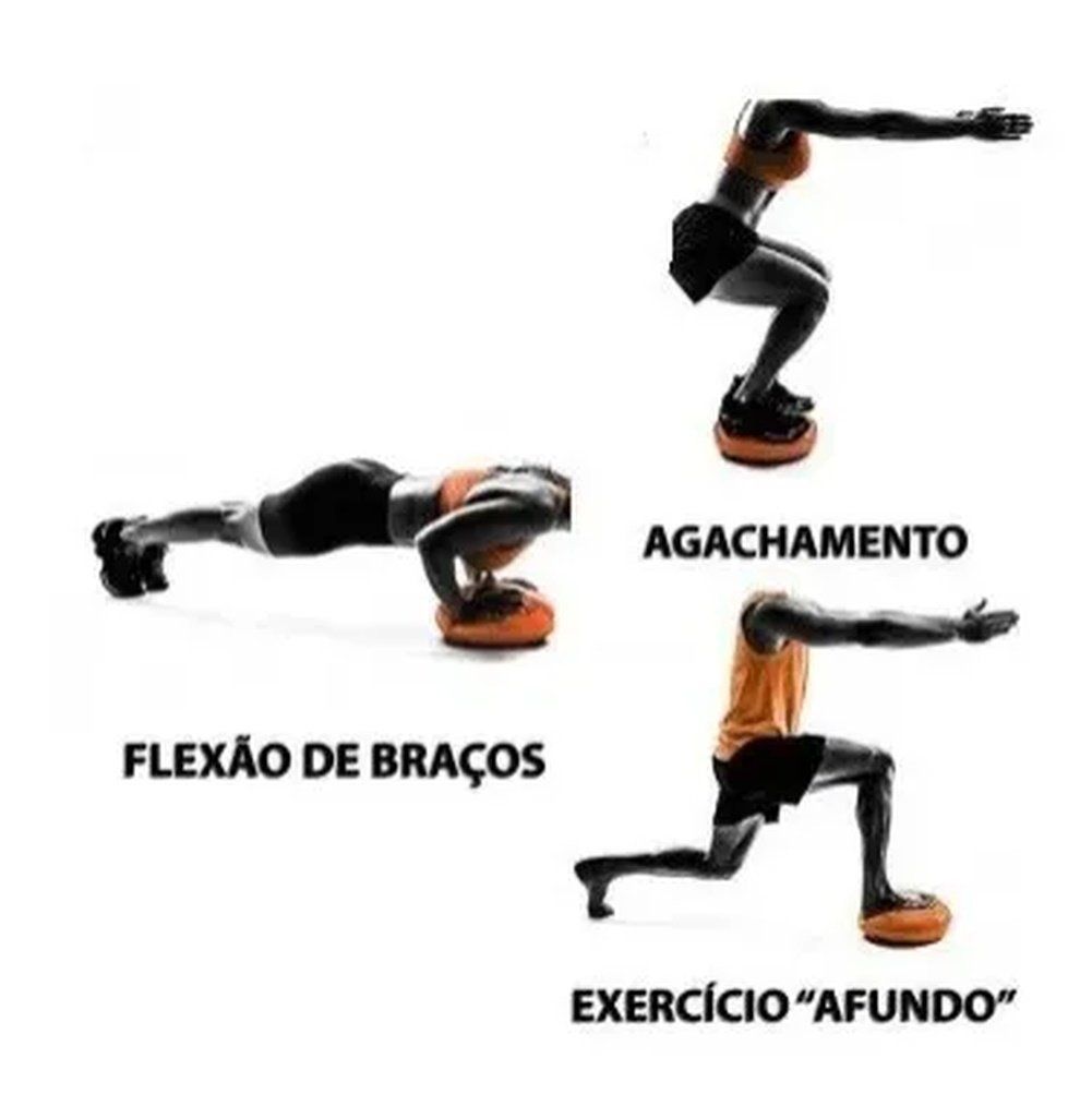 Disco De Equilíbrio Inflável P/ Pilates Yoga Funcional Cinza - 5