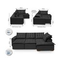 Ver imagem 4 de Sofá De Canto 5 Lugares 270cm Retrátil E Reclinável Preto