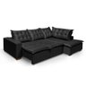 Sofá de Canto 5 Lugares 270cm Retrátil e Reclinável Preto - 2