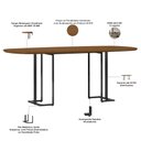 Ver imagem 3 de Mesa Retangular Alina 200cm Cinamomo Preto com 8 Cadeiras Barcelona N01 Couríssimo Preto Linho Cinza