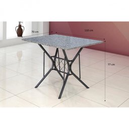 Conjunto Sala de Jantar Mesa Tampo de Granito Retangular com 4 Cadeiras Bruna  - 3