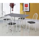 Ver imagem 1 de Conjunto Sala de Jantar Mesa Tampo Granito Retangular com 4 Cadeiras Bruna
