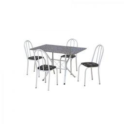 Conjunto Sala de Jantar Mesa Tampo Granito Retangular com 4 Cadeiras Bruna - 2