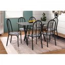 Ver imagem 1 de Conjunto Sala de Jantar 6 Cadeiras Mesa Retangular Tampo em Granito Deise 