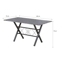 Conjunto Sala de Jantar 6 Cadeiras Mesa Retangular Tampo em Granito Deise  - 3