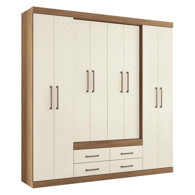 Guarda Roupa Casal Nápoles 8.4 8 Portas 4 Gavetas Jatobá/areia - Santos Andirá Guarda Roupa Casal Nápoles 8.4 8 Portas 4 Gavetas Jatobá/areia - Santos Andirá