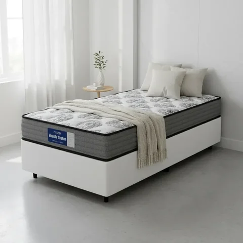 Cama Box com Colchão de Espuma D60 Double Face Guarda Costas Comfort Force Probel Solteiro 88cm