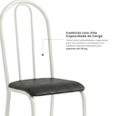 Ver imagem 6 de Conjunto Mesa de Jantar 4 Lugares Retangular em Aço com Tampo em Granito Monique Mescla Branco/Preto
