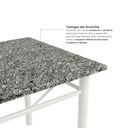 Ver mais imagens de Conjunto Mesa de Jantar 4 Lugares Retangular em Aço com Tampo em Granito Monique Mescla Branco/Preto