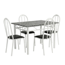 Conjunto Mesa de Jantar 4 Lugares Retangular em Aço com Tampo em Granito Monique Mescla - 2