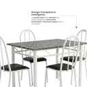 Ver imagem 5 de Conjunto Mesa de Jantar 4 Lugares Retangular em Aço com Tampo em Granito Monique Mescla Branco/Preto