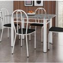 Ver imagem 1 de Conjunto Sala de Jantar Mesa Tampo Granito Retangular e 4 Cadeiras Monique