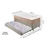 Bicama Box Baú Solteiro com Colchão Molas Ensacadas Berlim Bege Probel Linho Bege 88x188 - 2