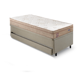 Bicama Box Baú Solteiro com Colchão Molas Ensacadas Berlim Bege Probel Linho Bege 88x188 - 10