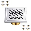 Ver imagem 1 de Ralo Inox 10x10 Banheiro Kit 8 Uni Anti Odor Anti Inseto Lavanderia Quintal Higienico Resistente Dur