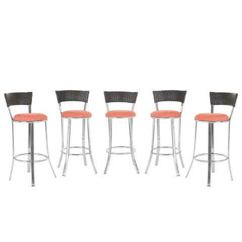 Banqueta Bistro para Bar, Cozinha, Balcão em Alumínio e Fibra Tc Zanutto 5 Unidades Argila