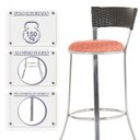 Ver imagem 4 de Banqueta Bistro para Bar, Cozinha, Balcão em Alumínio e Fibra Tc Zanutto 5 Unidades Argila