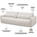 Ver imagem 4 de Sofá Retrátil Reclinável para Sala de Estar Living 210cm Sevilha F04 Bouclê Cru - Lyam Decor