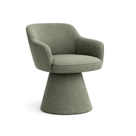 Cadeira de Mesa de Jantar Jade Base Cone Linho Verde - Nexta Casa