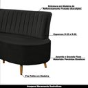 Ver imagem 4 de Sofá Decorativo 1,60m 2 Lugares Katara Veludo Preto - Gran Belo