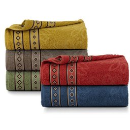 Kit 05 Toalhas de Banho Avulsas Amarelo, Marrom, Verde, Vermelho e Azul - 1