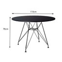 Ver imagem 3 de Jogo de Mesa de Jantar Eames Eiffel Redonda 110cm Tampo de Madeira Ferro com 4 Cadeiras - Preta