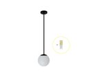 Ver imagem 2 de Pendente Preto P/ Bancada Cozinha Cabeceira De Cama + Led Arevo Iluminação Jabuticaba VIDRO FUMÊ
