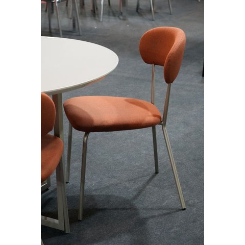 Kit 4 Cadeiras Jantar Aço Carbono Tecido Bouclê Lançamento:terracota/champagne