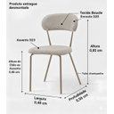 Ver imagem 2 de Kit 4 Cadeiras Jantar Aço Carbono Tecido Bouclê Lançamento:terracota/champagne