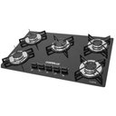 Ver imagem 2 de Kit Balcão Turim Branco e Fogão Cooktop Ultra Chama 5 Bocas com Trempe de Chapa Preto Chamalux