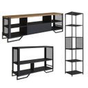 Ver imagem 2 de Conjunto P/ Sala Rack e 2 Estantes Industrial Preto P1017 P1021 P1023