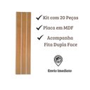 Ver imagem 3 de Kit Revestimento Ripado 20 Placas Adesiva 45 X 11 Cm em Mdf:freijó