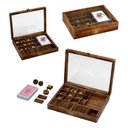 Ver imagem 3 de Peça Decorativa Jogo da Velha e Cartas com Estojo de Madeira e Metal 15566-pl