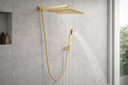 Ver imagem 2 de Ducha 20x20 Slim Fina + Braço com Desviador Dourado Fosco