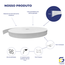 Ver imagem 3 de Moldura Painel Ripado Eva Autocolante Liso 5cmx5mm 25 Metros - Branco