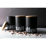 Kit 3 Porta Mantimento Café Açúcar Chá Hermético Tampa Bambu:preto - 7