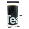 Kit 3 Porta Mantimento Café Açúcar Chá Hermético Tampa Bambu:preto - 8
