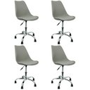 Ver imagem 1 de Kit 4 Cadeiras Leda Office Luisa Saarinen Estofada Base Giratória Cromada - Cinza