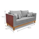 Ver imagem 3 de SOFA 3 LUGARES Benny base em madeira lateral  courvim Linho cinza