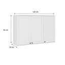 Ver imagem 2 de Armário Aéreo Milla 3 Portas Branco Mdf 120cm Carraro