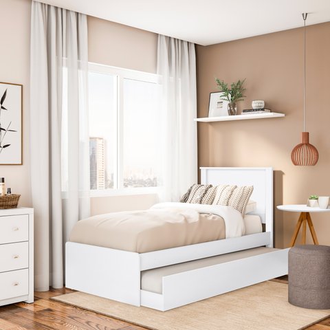 Bicama Clássica Barcelona Dormitorio Solteiro Auxiliar