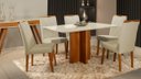 Ver imagem 1 de Mesa de jantar + 6 cadeiras França Tampo Atenas 160 Cm bege