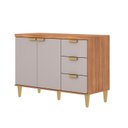 Ver imagem 2 de Balcão Cozinha 120 cm 2 Portas e 3 Gavetas Elena Bege/Cinamomo/Offwhite