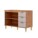 Ver imagem 4 de Balcão Cozinha 120 cm 2 Portas e 3 Gavetas Elena Bege/Cinamomo/Offwhite