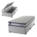 Ver imagem 1 de Conjunto Box Baú Alpine Branco 96x203x72 c/ Molas Ensacadas