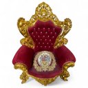 Ver imagem 5 de Jogo de Sofá Clássico Vermelho com Dourado + Par de Poltronas 265x162x100cm