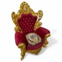 Ver imagem 7 de Jogo de Sofá Clássico Vermelho com Dourado + Par de Poltronas 265x162x100cm