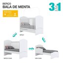 Ver imagem 4 de Berço Nacional Bala de Menta e Cômoda Infantil Pique-esconde Branco - Henn