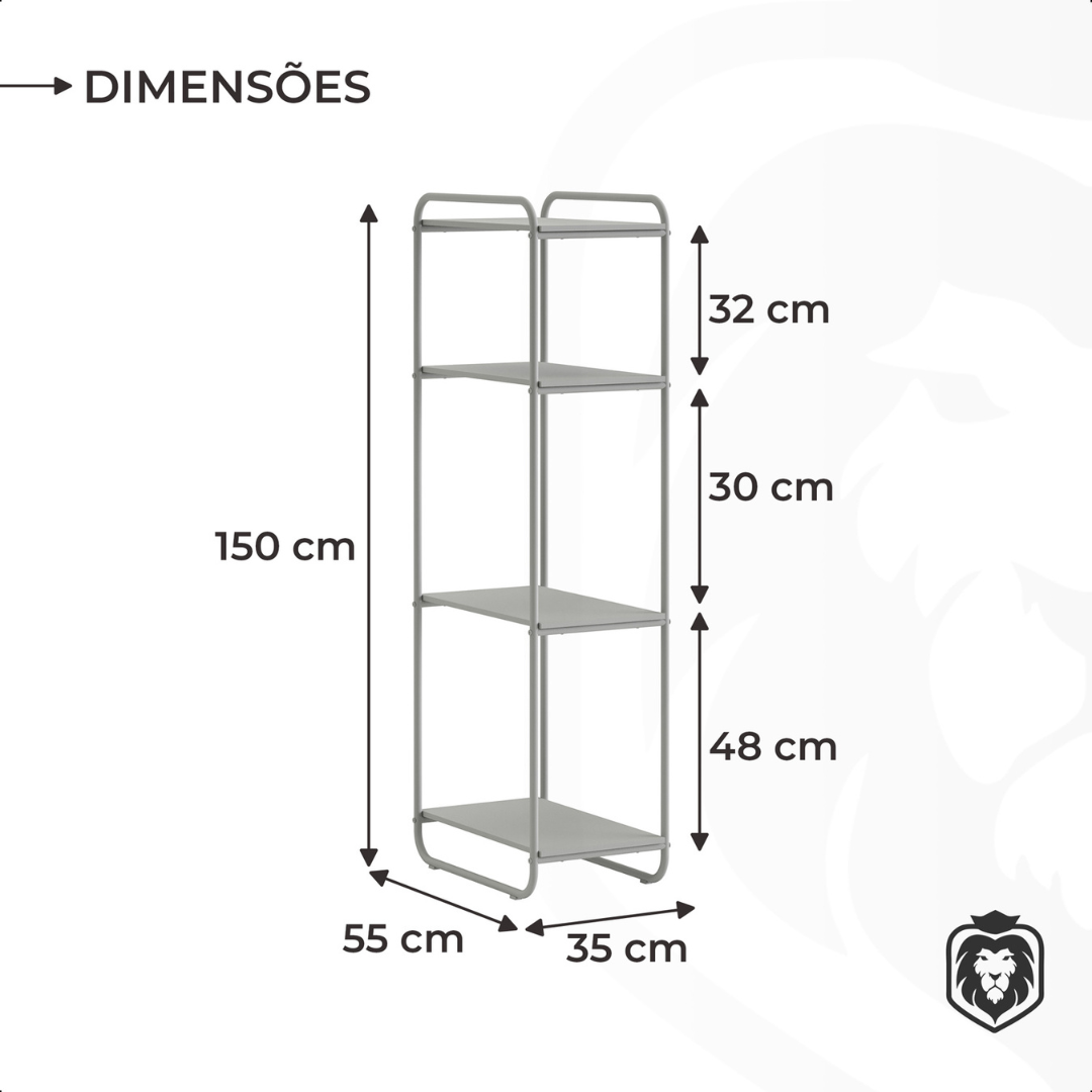 Estante Estilo Industrial com Prateleiras em Madeira Criare Canela - 8